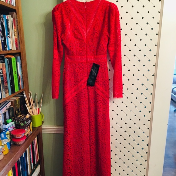 BCBG MaxAzria Red Mosaic Lace Dress - Picture 8 of 8